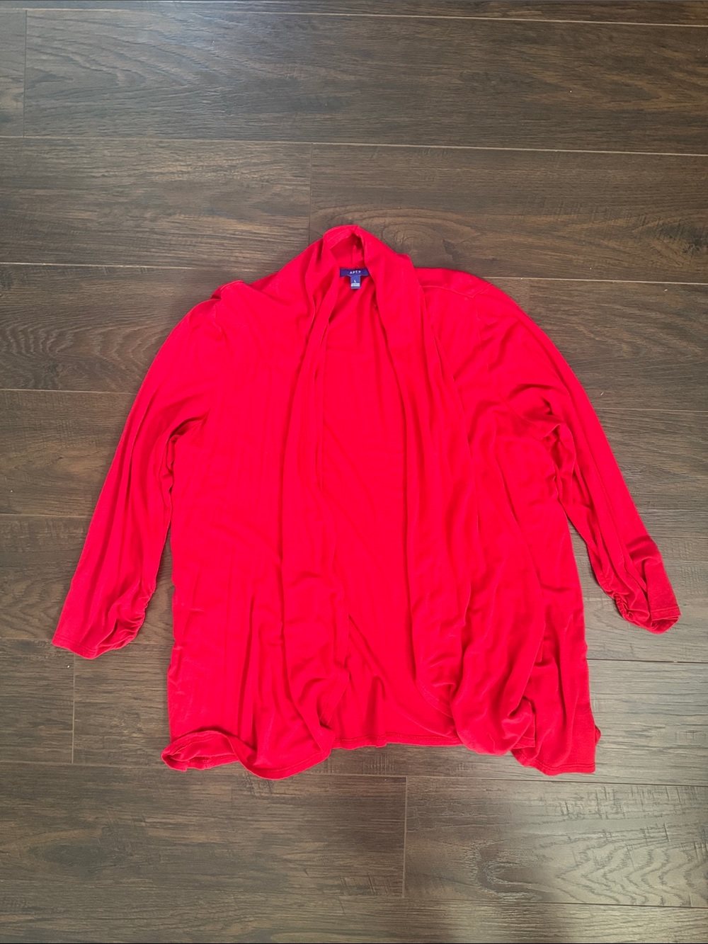 Apt 9 3/4 sleeve Open-Front Draped Cardigan